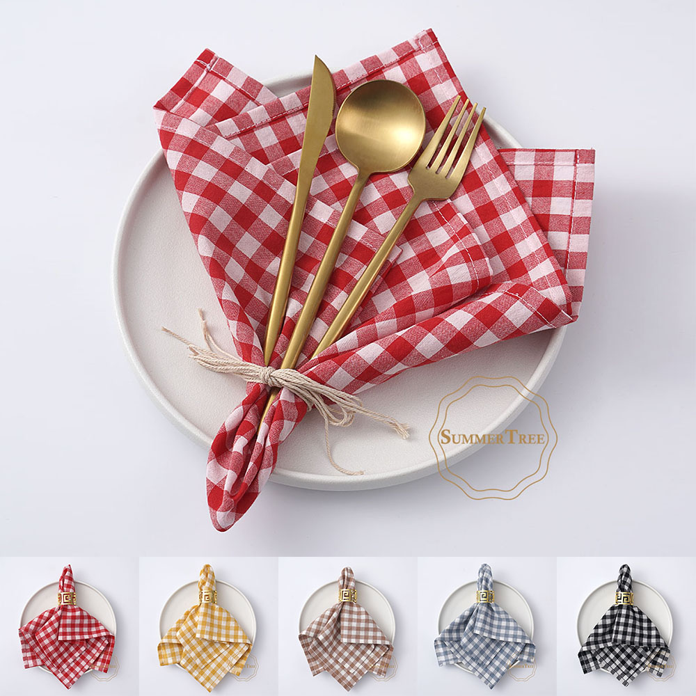 Салфетка из хлопка в клетку 42 – обзор и цена Linen Napkin Set