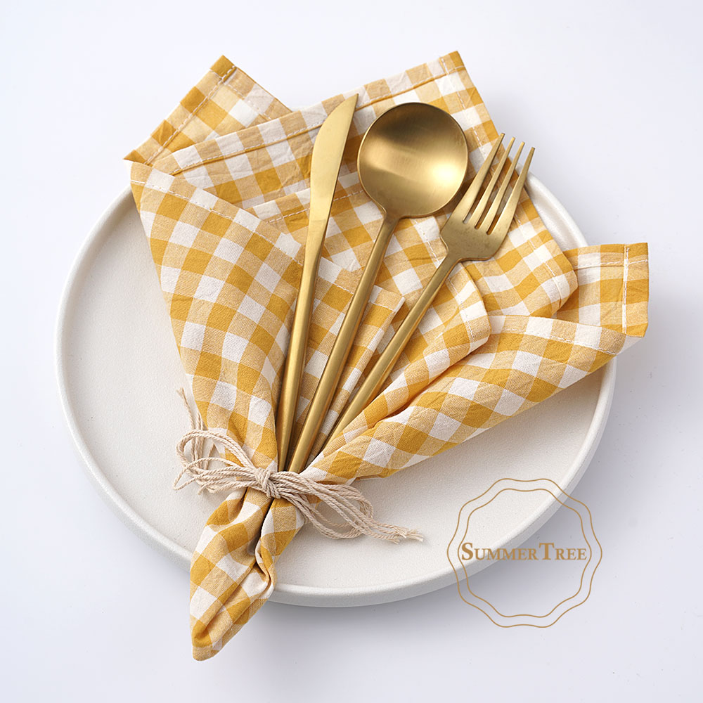 Салфетка из хлопка в клетку 42 – обзор и цена Linen Napkin Set
