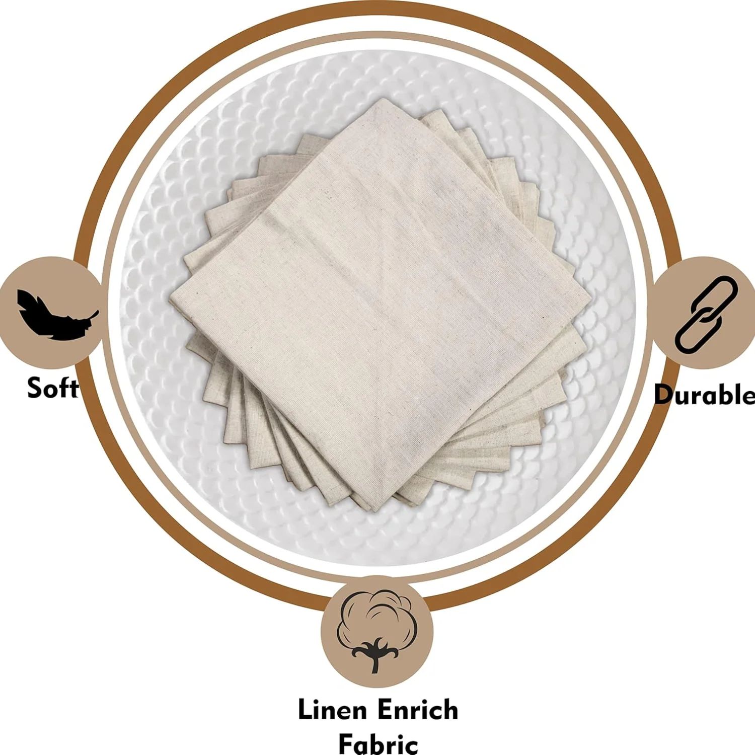 6 шт., салфетки из 100% льна – обзор и цена Linen Napkin Set